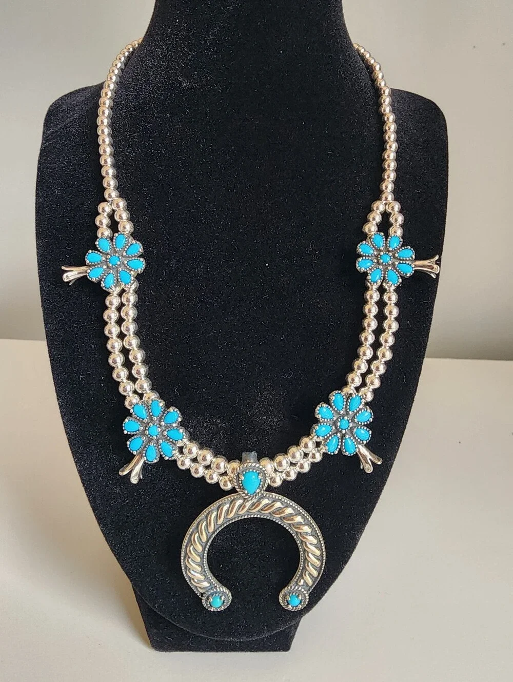 NEW American West Carolyn Pollack Sterling Sleeping Beauty Turquoise Necklace